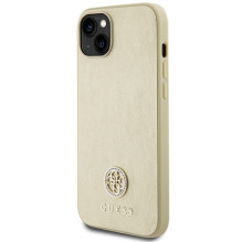 GUESS case for IPHONE 13 / 14 / 15 GUHCP15SPS4DGPD (Leather 4G Metal Logo Strass) gold