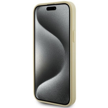 GUESS case for IPHONE 13 / 14 / 15 GUHCP15SPS4DGPD (Leather 4G Metal Logo Strass) gold