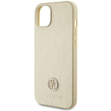 GUESS case for IPHONE 13 / 14 / 15 GUHCP15SPS4DGPD (Leather 4G Metal Logo Strass) gold