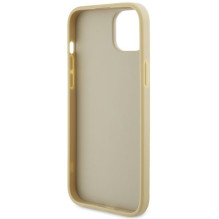 GUESS dėklas IPHONE 13 / 14 / 15 GUHCP15SPS4DGPD (odinis 4G metalinis logotipas, juodas) auksinis GUESS dėklas IPHONE 13 / 14 / 15 GUHCP15SPS4DGPD (odinis 4G metalinis logotipas, juodas) auksinis