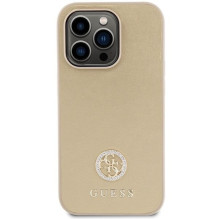 GUESS dėklas, skirtas IPHONE 15 Pro GUHCP15LPS4DGPD (straso metalo logotipas), auksinis