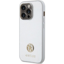GUESS case for IPHONE 15 Pro GUHCP15LPS4DGPS (Strass Metal Logo) silver