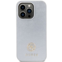 GUESS case for IPHONE 15 Pro GUHCP15LPS4DGPS (Strass Metal Logo) silver