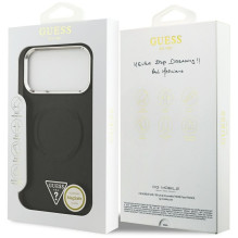GUESS case for IPHONE 17 Pro compatible with MagSafe GUHMP17LPSDTSCMK (PU W / Triangle Logo) black