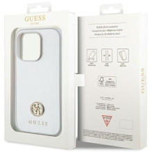 GUESS case for IPHONE 15 Pro GUHCP15LPS4DGPS (Strass Metal Logo) silver