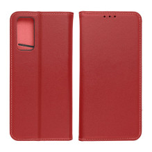 Atverčiamas dėklas, skirtas „iPhone 17 Smart Pro Book“, odinis, bordo spalvos