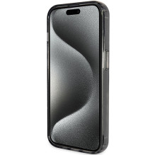 Original faceplate case GUESS GUHMP15XHRSGSK for iPhone 15 Pro Max (Compatible with Magsafe / Glitter Script Logo / Ring