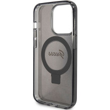 Original faceplate case GUESS GUHMP15XHRSGSK for iPhone 15 Pro Max (Compatible with Magsafe / Glitter Script Logo / Ring