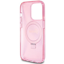 GUESS case for IPHONE 15 Pro compatible with MagSafe GUHMP15LHRSGSP (Glitter Script Logo Ring stand) pink GUESS case for IPHONE 15 Pro compatible with MagSafe GUHMP15LHRSGSP (Glitter Script Logo Ring stand) pink