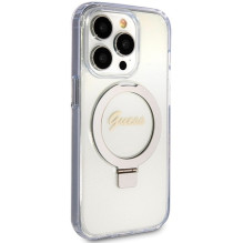 GUESS dėklas, skirtas IPHONE 15 Pro, suderinamas su „MagSafe GUHMP15LHRSGSD“ (blizgantis Script Logo Ring stovas), skaid GUESS dėklas, skirtas IPHONE 15 Pro, suderinamas su „MagSafe GUHMP15LHRSGSD“ (blizgantis Script Logo Ring stovas), skaid