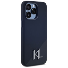 KARL LAGERFELD case for IPHONE 15 Pro compatible with MagSafe KLHMP15LSCMKMPCK (Silicone Initial Metal Logo) black