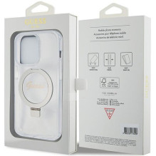 GUESS dėklas, skirtas IPHONE 15 Pro, suderinamas su „MagSafe GUHMP15LHRSGSD“ (blizgantis Script Logo Ring stovas), skaid GUESS dėklas, skirtas IPHONE 15 Pro, suderinamas su „MagSafe GUHMP15LHRSGSD“ (blizgantis Script Logo Ring stovas), skaid