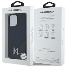 KARL LAGERFELD IPHONE 15 Pro dėklas, suderinamas su „MagSafe KLHMP15LSCMKMPCK“ (silikoninis metalinis inicialas), juodas KARL LAGERFELD IPHONE 15 Pro dėklas, suderinamas su „MagSafe KLHMP15LSCMKMPCK“ (silikoninis metalinis inicialas), juodas