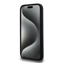 KARL LAGERFELD dėklas, skirtas IPHONE 15 Pro, suderinamas su MagSafe KLHMP15LSCMKCRHK (silikono KC korpuso žiedas), juod