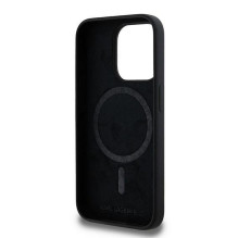 KARL LAGERFELD case for IPHONE 15 Pro compatible with MagSafe KLHMP15LSCMKCRHK (Silicone KC Body Ring) black