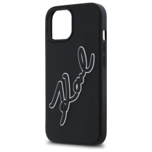 KARL LAGERFELD case for IPHONE 15 KLHCP15S3DRKSDLK (3D Rubber Signature) black