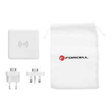 Multifunction charger Forcell F-Energy 4in1 2 x USB A + USB C 15W + power bank 8000mAh + wireless charging white Multifunction charger Forcell F-Energy 4in1 2 x USB A + USB C 15W + power bank 8000mAh + wireless charging white
