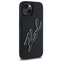 KARL LAGERFELD case for IPHONE 15 KLHCP15S3DRKSDLK (3D Rubber Signature) black