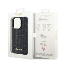 GUESS dėklas, skirtas IPHONE 14 Pro GUHCP14LPMSDGSK (Disco Metal Script), juodas
