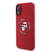 KARL LAGERFELD dėklas, skirtas IPHONE 16 Plus, suderinamas su MagSafe KLHMP16MSCMKCRHR (silikono KC korpuso žiedas), rau