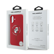 KARL LAGERFELD dėklas, skirtas IPHONE 16 Plus, suderinamas su MagSafe KLHMP16MSCMKCRHR (silikono KC korpuso žiedas), rau