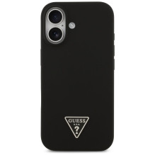 GUESS case for IPHONE 17 compatible with MagSafe GUHMP17SSCTRLMK (Silicone W / Triangle Logo) black