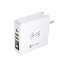 Multifunction charger Forcell F-Energy 4in1 2 x USB A + USB C 15W + power bank 8000mAh + wireless charging white Multifunction charger Forcell F-Energy 4in1 2 x USB A + USB C 15W + power bank 8000mAh + wireless charging white
