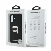 KARL LAGERFELD case for IPHONE 16 compatible with MagSafe KLHMP16SSKHPPLK (Sil KL Head Print) black KARL LAGERFELD case for IPHONE 16 compatible with MagSafe KLHMP16SSKHPPLK (Sil KL Head Print) black