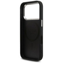 GUESS dėklas, skirtas IPHONE 17 Pro, suderinamas su MagSafe GUHMP17LP4TSRCMK (PU 4G W / trikampio logotipas SL), juodas