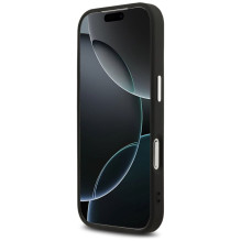 GUESS dėklas, skirtas IPHONE 17 Pro, suderinamas su MagSafe GUHMP17LP4TSRCMK (PU 4G W / trikampio logotipas SL), juodas