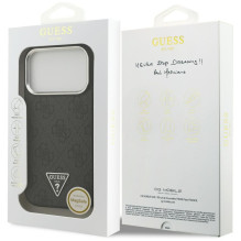 GUESS case for IPHONE 17 Pro compatible with MagSafe GUHMP17LP4TSRCMK (PU 4G W / Triangle Logo SL) black