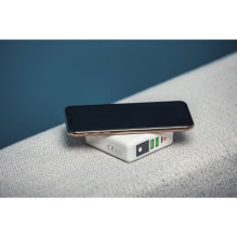 Multifunction charger Forcell F-Energy 4in1 2 x USB A + USB C 15W + power bank 8000mAh + wireless charging white Multifunction charger Forcell F-Energy 4in1 2 x USB A + USB C 15W + power bank 8000mAh + wireless charging white