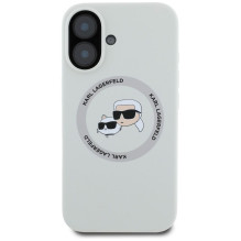 KARL LAGERFELD case for IPHONE 16 compatible with MagSafe KLHMP16SSKCHTCE (Silicone KC Heads) beige