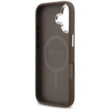 GUESS dėklas, skirtas IPHONE 17, suderinamas su „MagSafe GUHMP17SP4TSRCMW“ (PU 4G W / trikampio logotipas SL), rudas