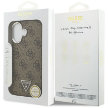GUESS case for IPHONE 17 compatible with MagSafe GUHMP17SP4TSRCMW (PU 4G W / Triangle Logo SL) brown