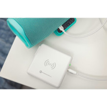 Multifunction charger Forcell F-Energy 4in1 2 x USB A + USB C 15W + power bank 8000mAh + wireless charging white Multifunction charger Forcell F-Energy 4in1 2 x USB A + USB C 15W + power bank 8000mAh + wireless charging white