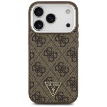 GUESS case for IPHONE 17 Pro compatible with MagSafe GUHMP17LP4TSRCMW (PU 4G W / Triangle Logo SL) brown