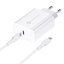 Phone charger Forcell F-Energy USB C QC4.0 PD 3A 25W + cable USB C to USB C TFK-TC-25WPD white Phone charger Forcell F-Energy USB C QC4.0 PD 3A 25W + cable USB C to USB C TFK-TC-25WPD white
