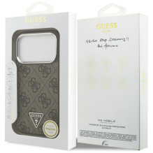 GUESS case for IPHONE 17 Pro compatible with MagSafe GUHMP17LP4TSRCMW (PU 4G W / Triangle Logo SL) brown