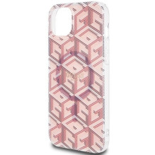 GUESS dėklas, skirtas IPHONE 15, suderinamas su MagSafe GUHMP15SHGCUSTGP (IML GCUBE), rožinis GUESS dėklas, skirtas IPHONE 15, suderinamas su MagSafe GUHMP15SHGCUSTGP (IML GCUBE), rožinis