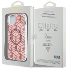 GUESS dėklas, skirtas IPHONE 15, suderinamas su MagSafe GUHMP15SHGCUSTGP (IML GCUBE), rožinis GUESS dėklas, skirtas IPHONE 15, suderinamas su MagSafe GUHMP15SHGCUSTGP (IML GCUBE), rožinis