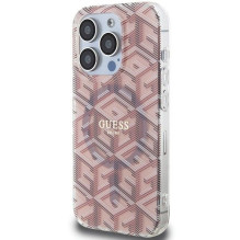 GUESS case for IPHONE 15 Pro Max compatible with MagSafe GUHMP15XHGCUSTGP (IML GCUBE) pink