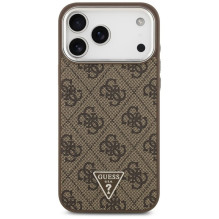 GUESS case for IPHONE 17 Pro Max compatible with MagSafe GUHMP17XP4TSRCMW (PU 4G W / Triangle Logo SL) brown
