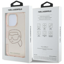 KARL LAGERFELD dėklas, skirtas IPHONE 16 Pro KLHCP16LHKHDCELP (IML su cirkoniais SK galvute), rožinis KARL LAGERFELD dėklas, skirtas IPHONE 16 Pro KLHCP16LHKHDCELP (IML su cirkoniais SK galvute), rožinis