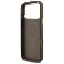 GUESS case for IPHONE 17 Pro Max compatible with MagSafe GUHMP17XP4TSRCMW (PU 4G W / Triangle Logo SL) brown