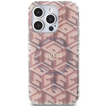 GUESS case for IPHONE 15 Pro Max compatible with MagSafe GUHMP15XHGCUSTGP (IML GCUBE) pink