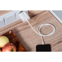 Telefono įkroviklis Forcell F-Energy USB C QC4.0 PD 3A 25W + laidas USB C į USB C TFK-TC-25WPD baltas
