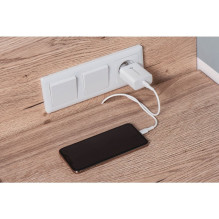 Telefono įkroviklis Forcell F-Energy USB C QC4.0 PD 3A 25W + laidas USB C į USB C TFK-TC-25WPD baltas