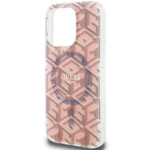 GUESS case for IPHONE 15 Pro Max compatible with MagSafe GUHMP15XHGCUSTGP (IML GCUBE) pink