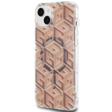 GUESS dėklas IPHONE 15, suderinamas su MagSafe GUHMP15SHGCUSTGW (IML GCUBE), rudas GUESS dėklas IPHONE 15, suderinamas su MagSafe GUHMP15SHGCUSTGW (IML GCUBE), rudas